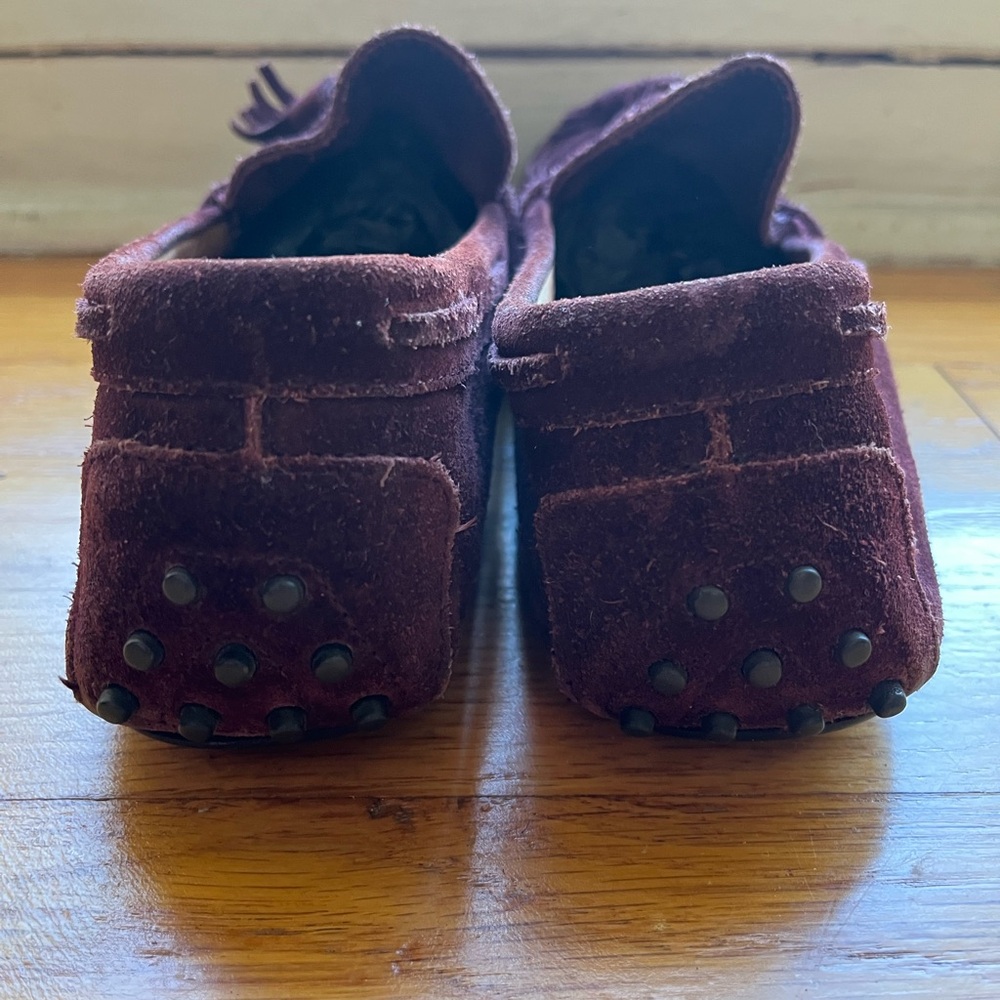 Ralph Lauren Men's Burgundy Suede Tassel Loafers - Picture 4 of 6